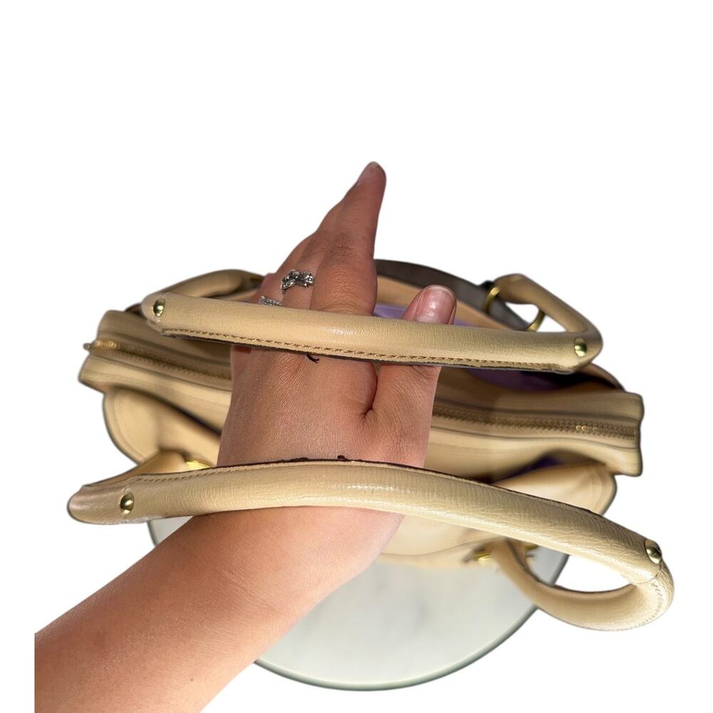 Coach XL Addison Spectator Tan Satchel Shoulder Bag Turn Lock Gold Hardware - Picture 7 of 12